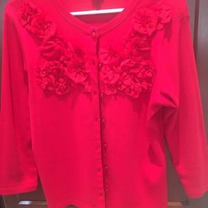 Rafaella Sweaters - Rafaela red cardigan cotton sweater Rafaella Sweaters - Rafaela red cardigan cotton sweater